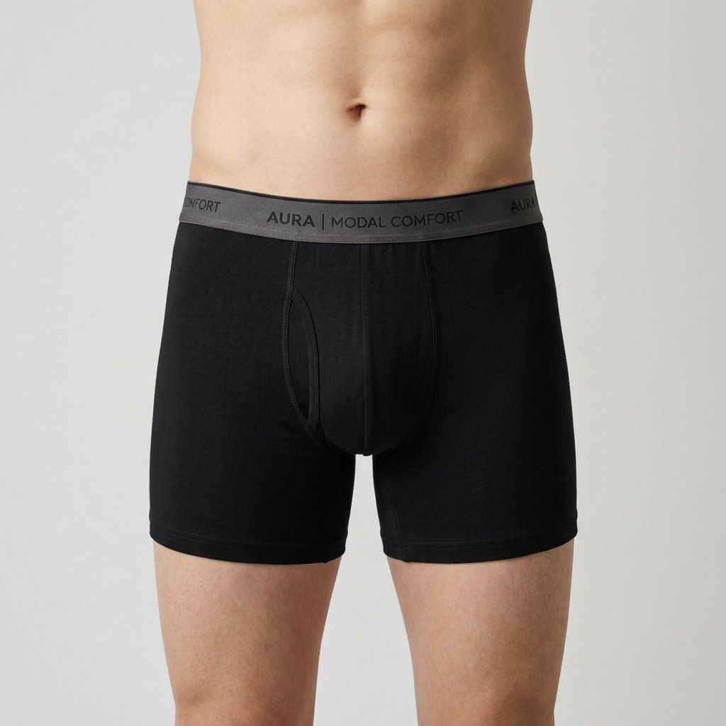 Cueca Boxer Masculina Modal Comfort Preta